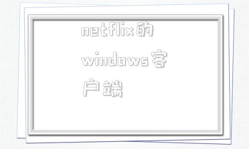 netflix的windows客户端的简单介绍